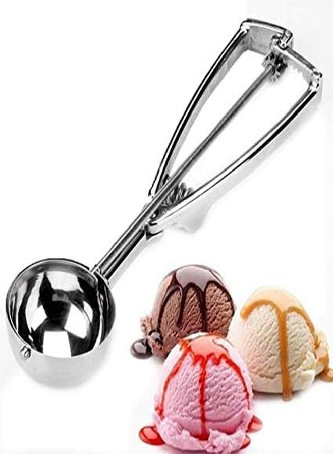 SEASPIRIT Stainless Steel Easy Handheld Multi Use Stainless Steel Ice Cream Scooper Melon Scoop (Silver) - Image 1